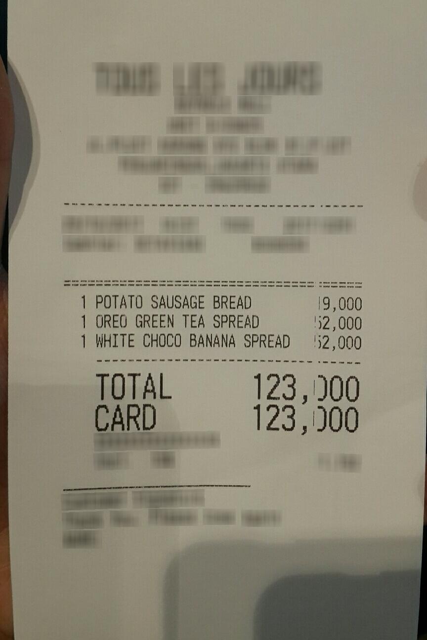 收据 006：上方交易信息已遮挡，下方保留商品明细、TOTAL 与 CARD